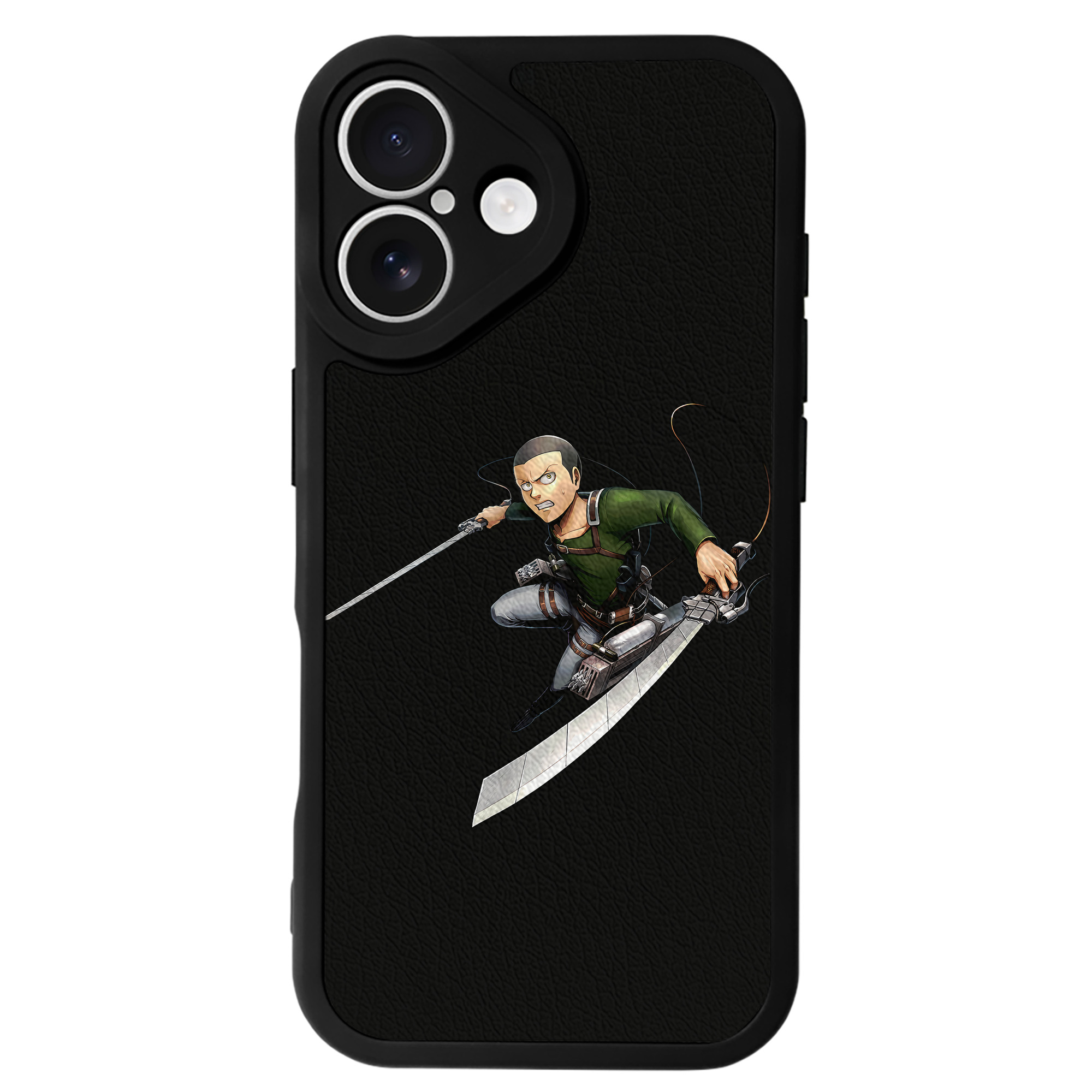 （画像用） 進撃の巨人 コニー·スプリンガー Attack on Titan Connie Springer 【iPhone 16シリーズ対応】シリコンスマホケース（レザー調） 材質：シリコン